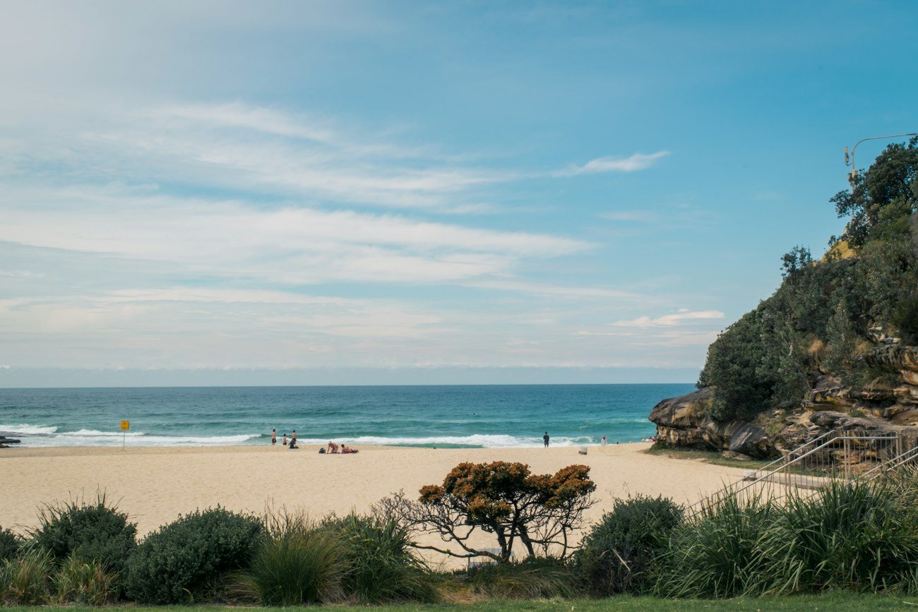 A sandy cove beside the Bondi to Coogee coastal route