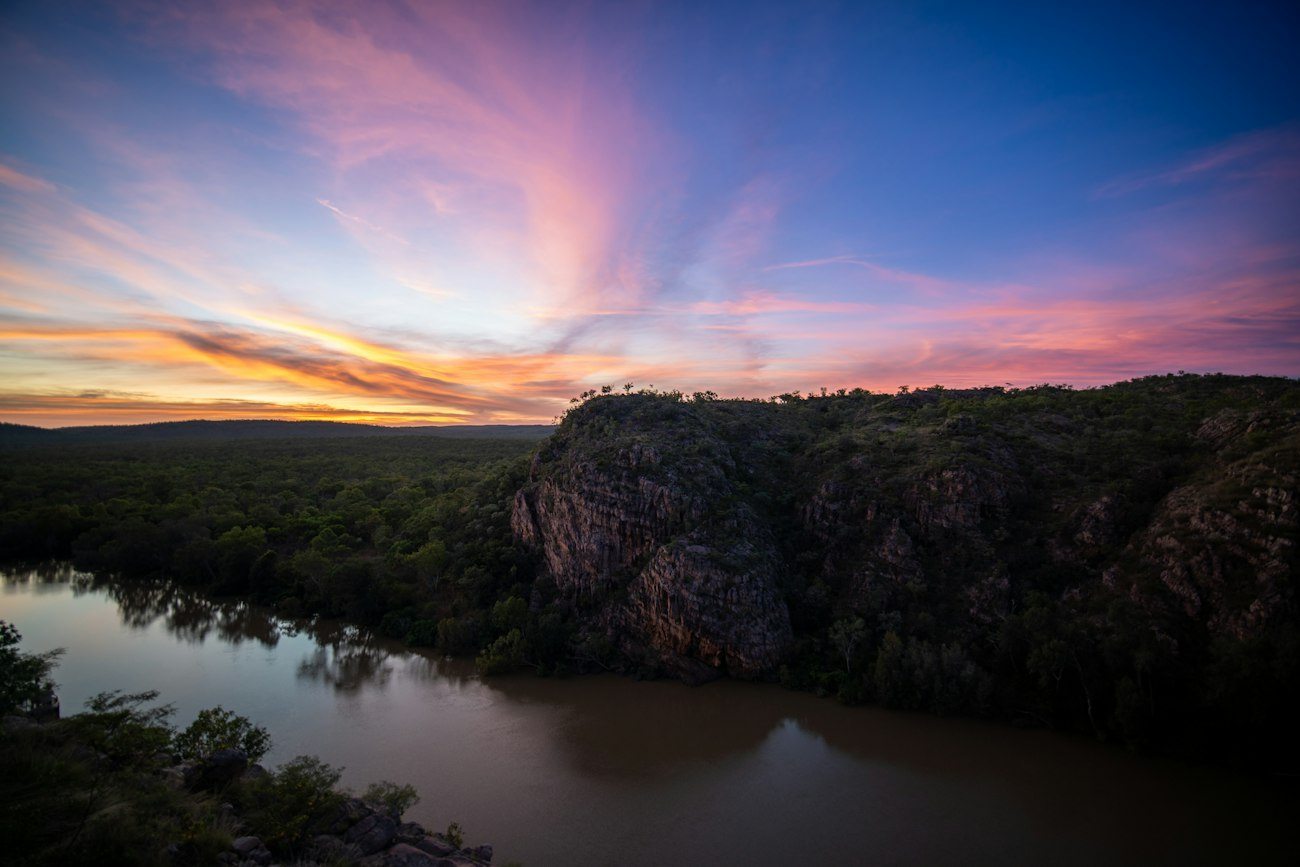Sunset above a gorge near Katherine